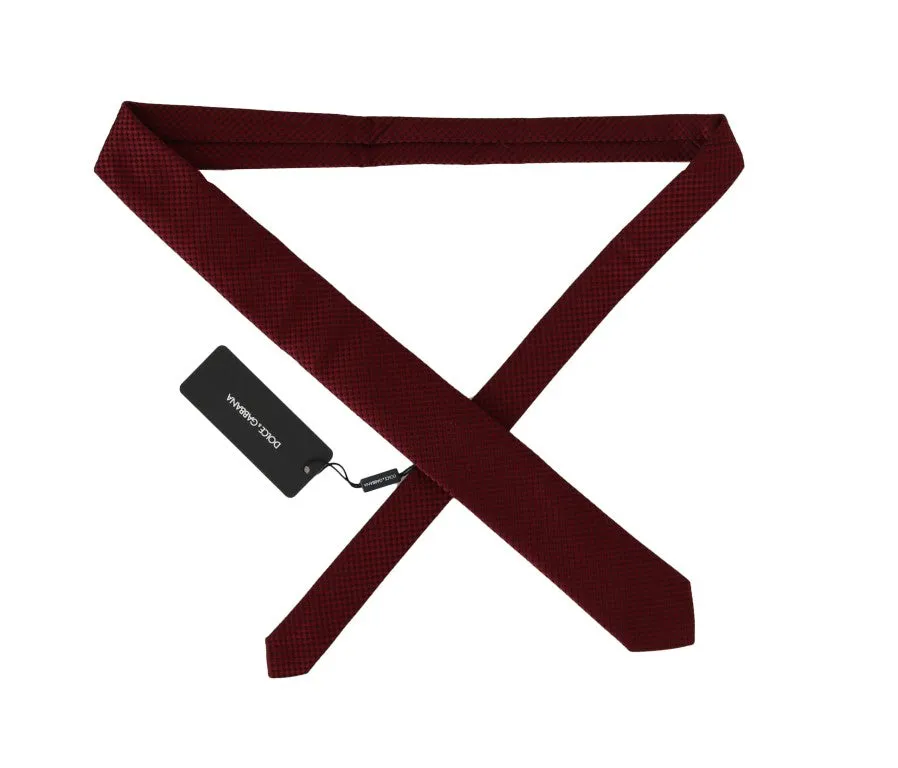 Bordeaux Silk Black Pattern Tie