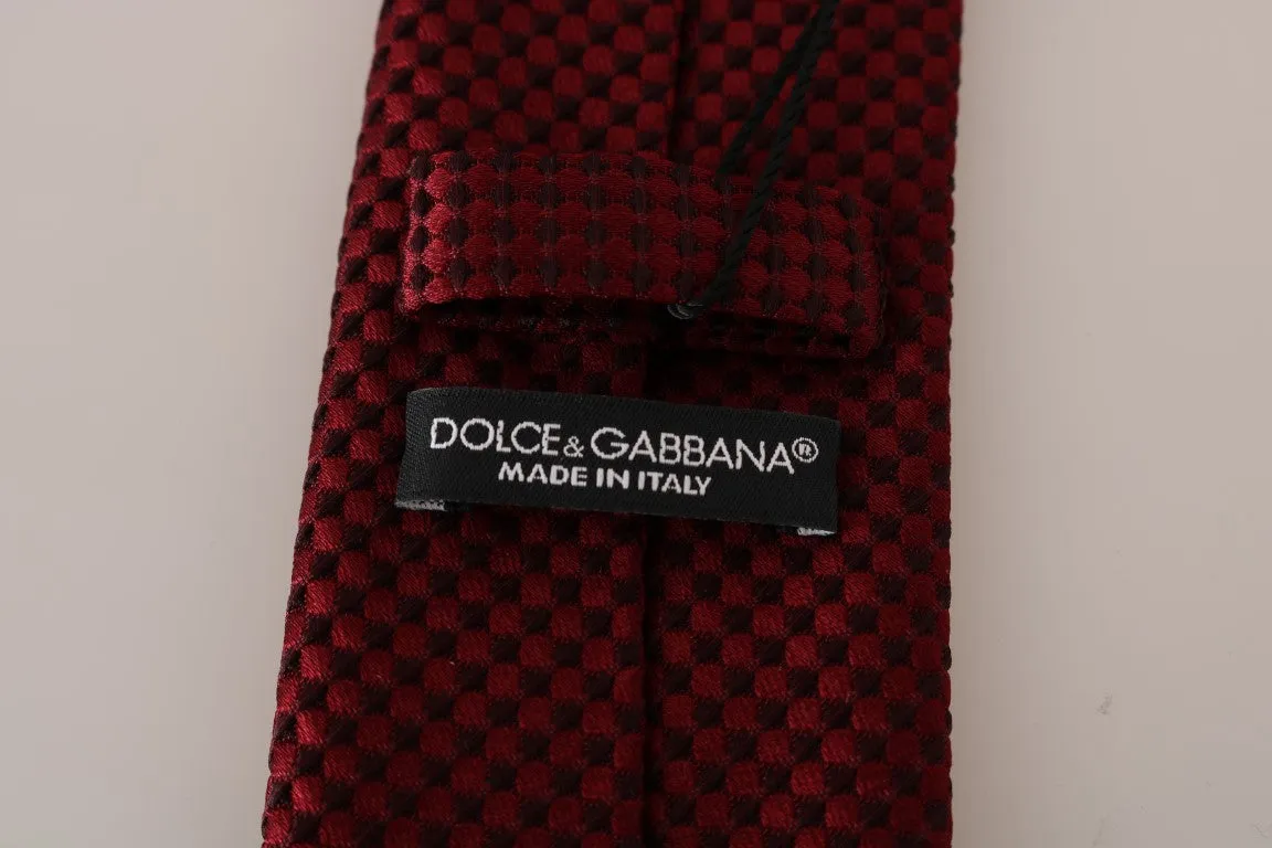 Bordeaux Silk Black Pattern Tie