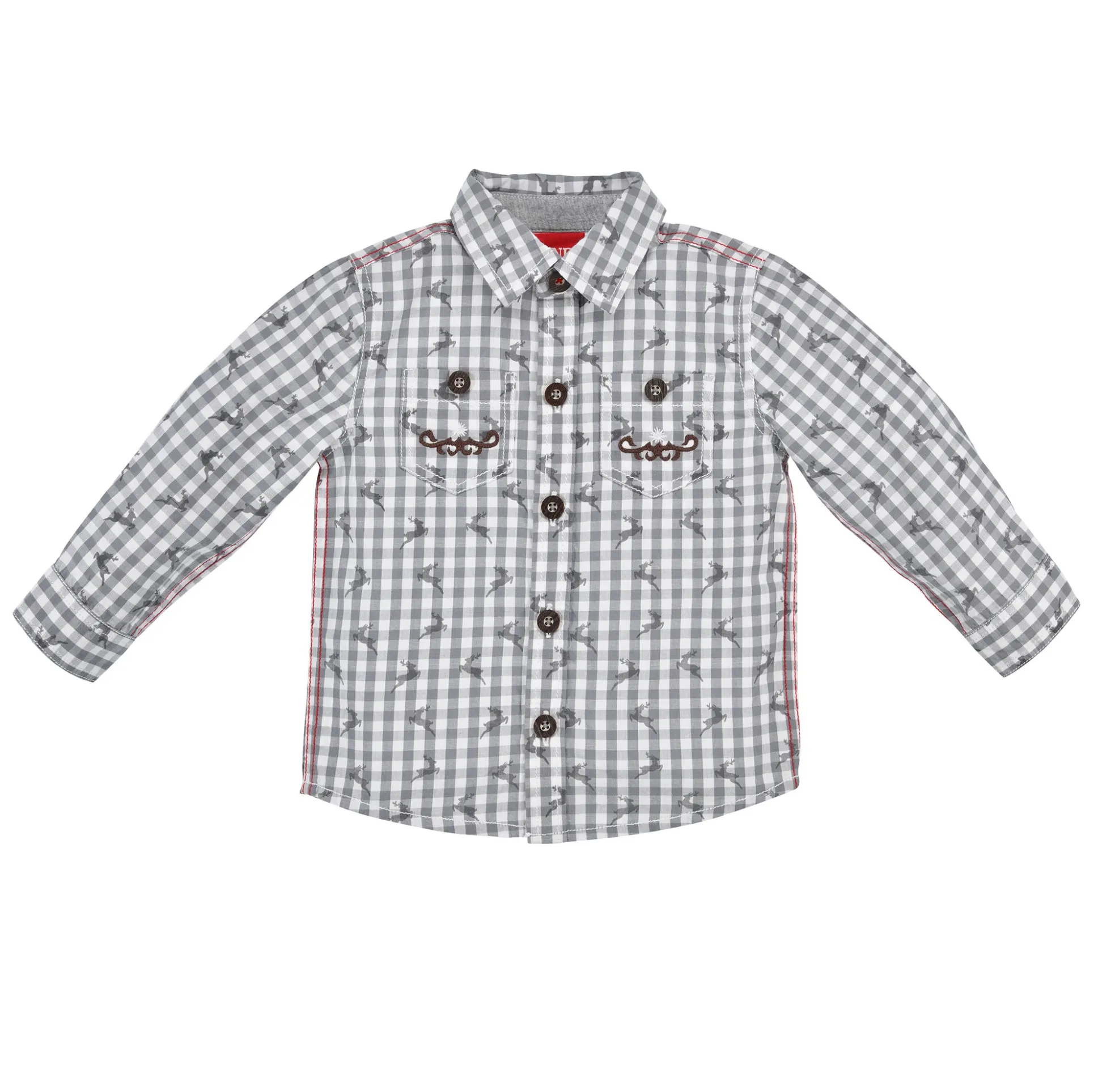 Boys Traditional Bavarian Grey Long Sleeve Shirt (74)