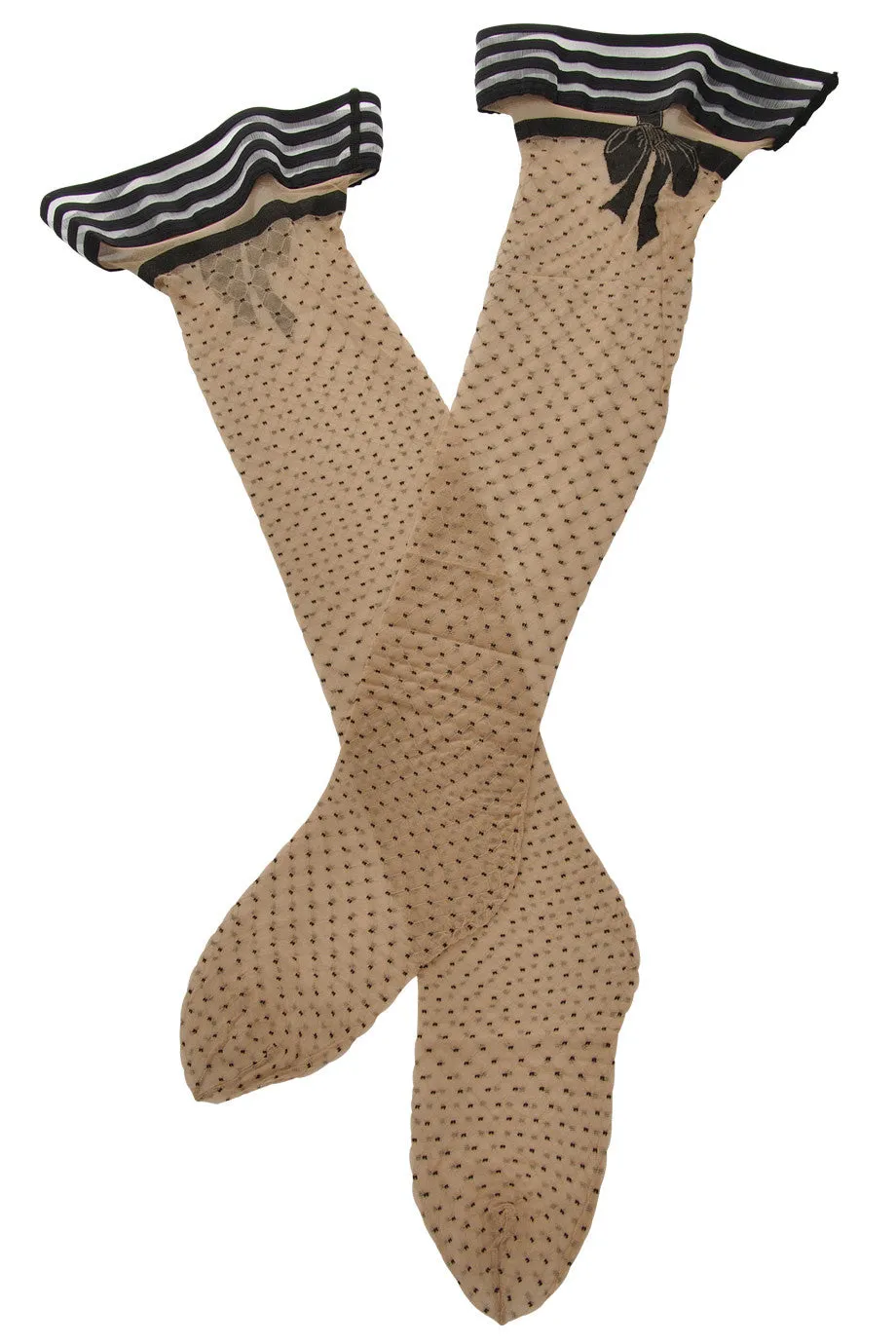 BRITNEY Bow Hold Ups Beige