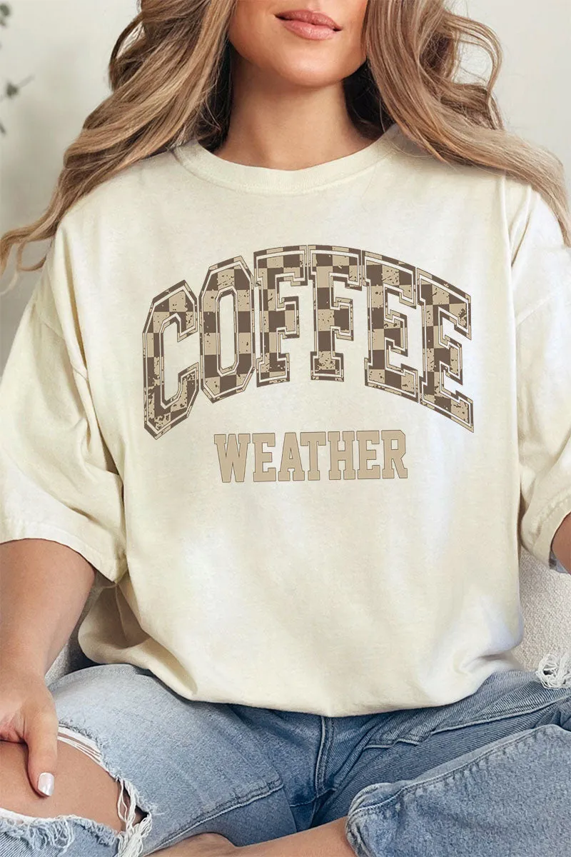 Brown Checkered Coffee Weather Comfort Colors Adult Ring-Spun Cotton Tee