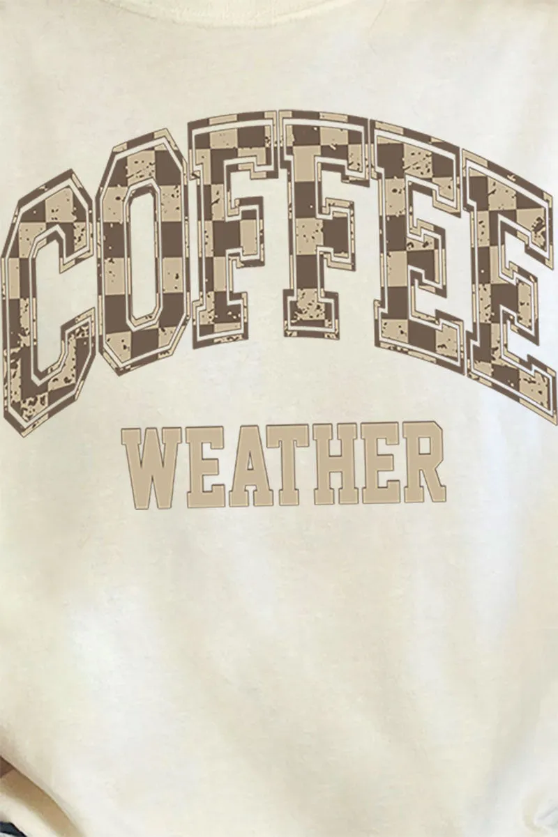 Brown Checkered Coffee Weather Comfort Colors Adult Ring-Spun Cotton Tee