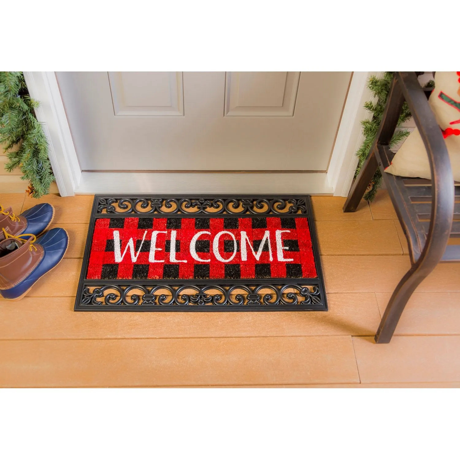 Buffalo Plaid Welcome Kensington Switch Mat,2rms494