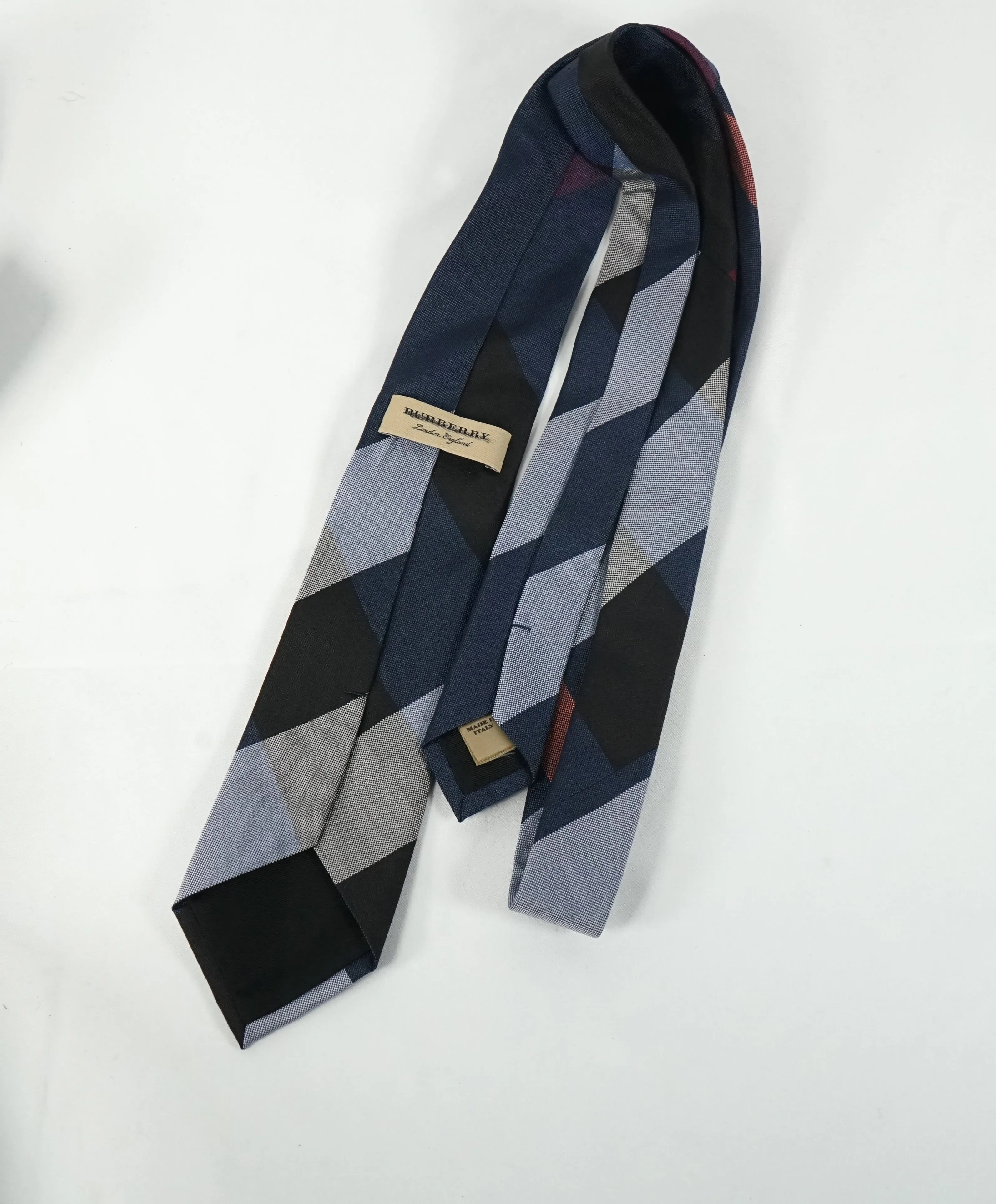 BURBERRY - Made In London, England Premium Line Blue Plaid Tie -