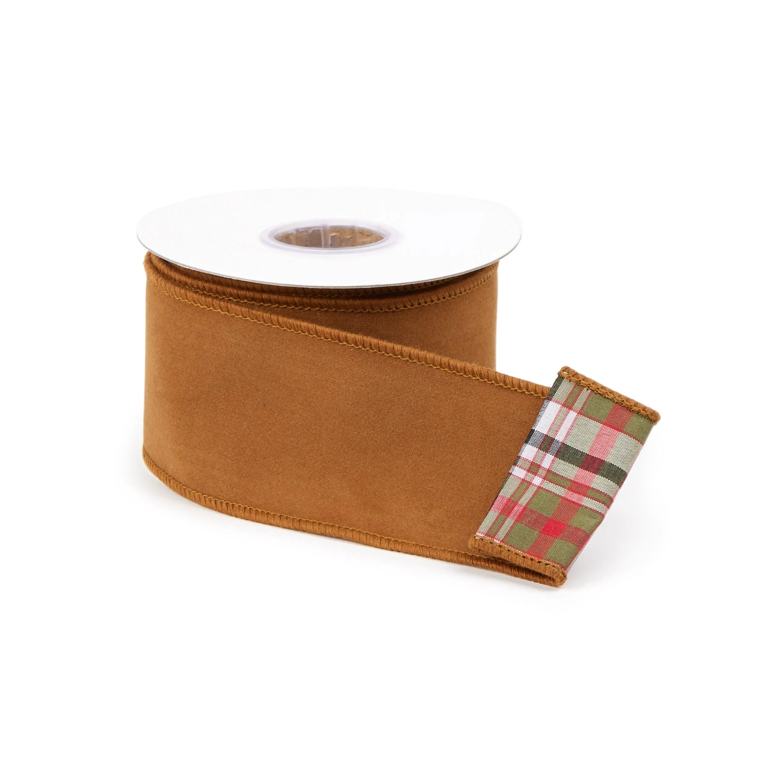 Burnt Orange Polyester Wired Ribbon (Set of 2)