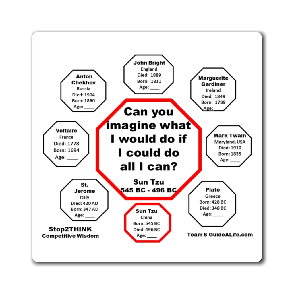 Can you imagine what I would do if I could do all I can?  -  Sun Tzu  545 BC - 496 BC - Magnetic Wisdoms