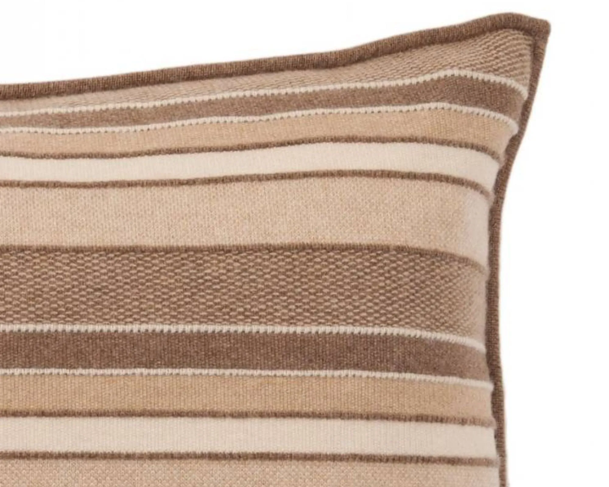 Cashmere Kent Jacquard Pillow - Camel, Taupe, Ivory