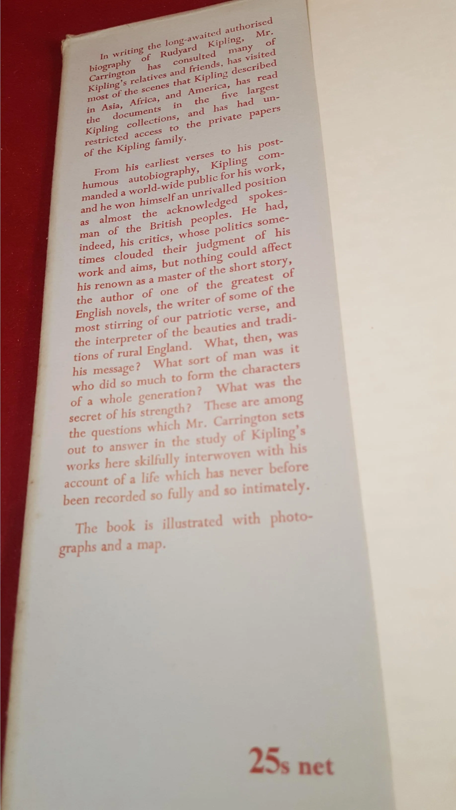 Charles Carrington - Rudyard Kipling His Life and Work, Macmillan, 1955, First Edition