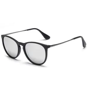 Chic Outdoor Travelling Anti UV Black Mirrored Oversized Sunglasses For Women - Silver