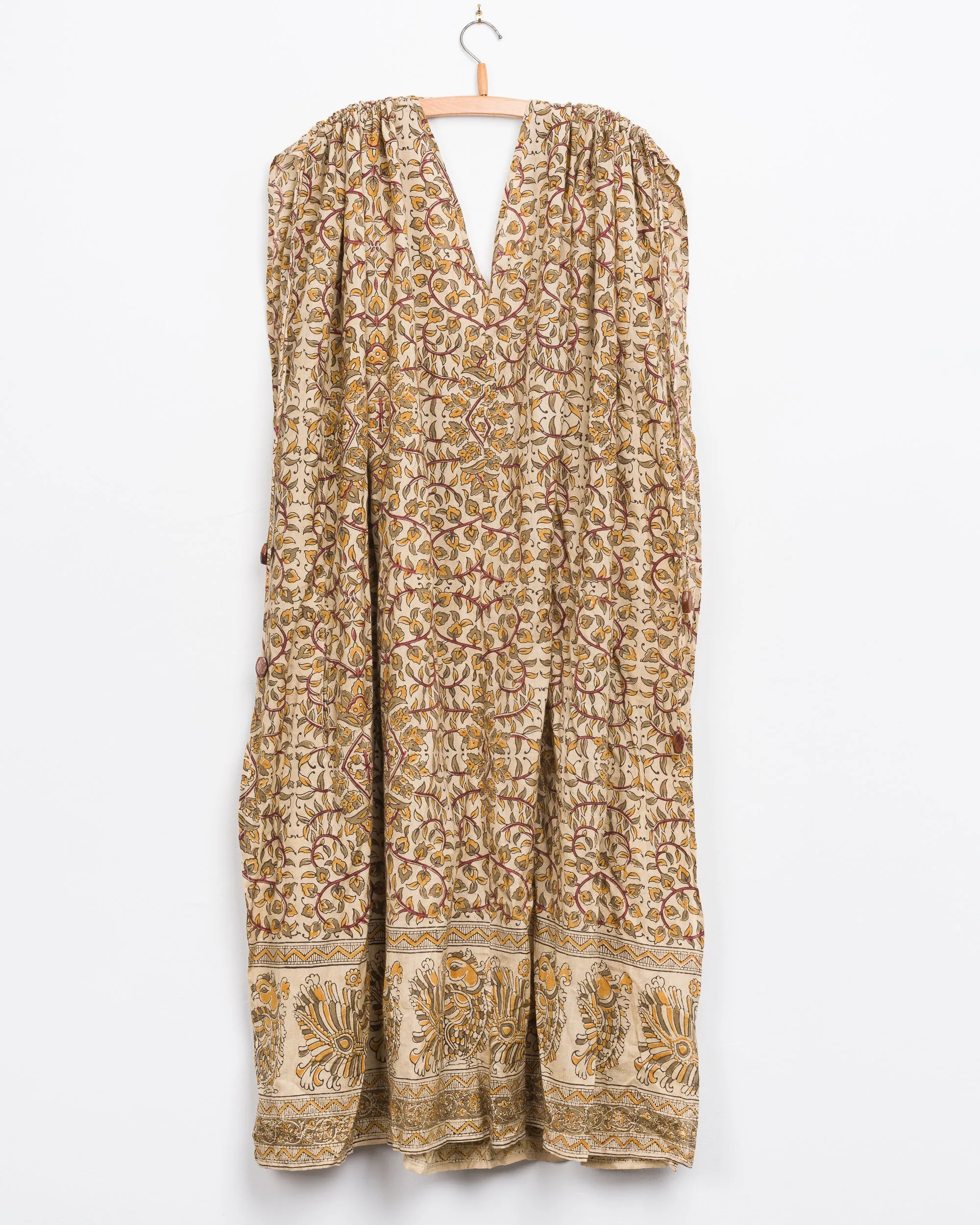 Cleo Caftan in Rust Peacock Border Block