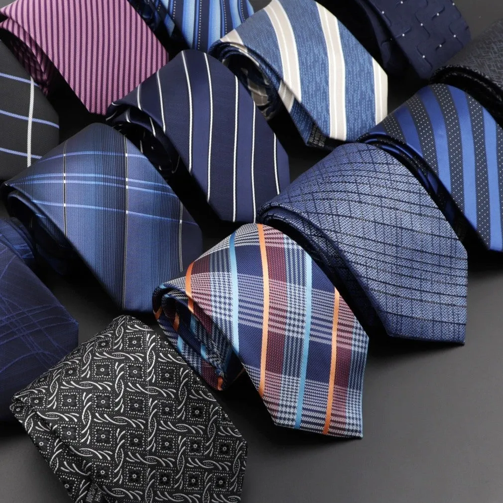 ContiNent 33 Men's Tie Classic Solid Color Stripe Flower Floral 8cm Jacquard Necktie Accessories Daily Wear Cravat Wedding Party Gift