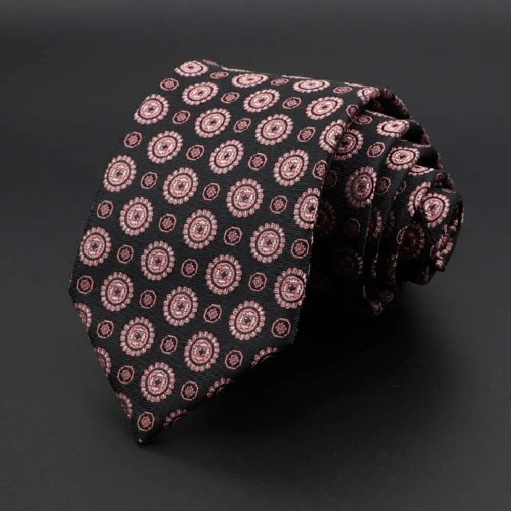 ContiNent 33 Men's Tie Classic Solid Color Stripe Flower Floral 8cm Jacquard Necktie Accessories Daily Wear Cravat Wedding Party Gift