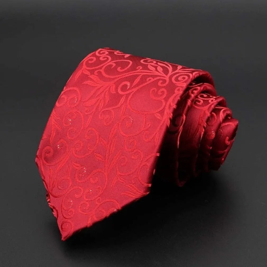 ContiNent 33 Men's Tie Classic Solid Color Stripe Flower Floral 8cm Jacquard Necktie Accessories Daily Wear Cravat Wedding Party Gift