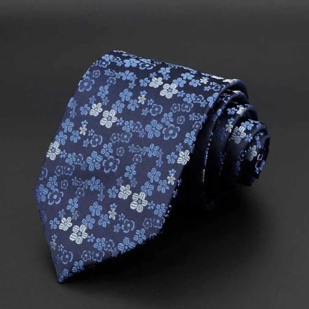 ContiNent 33 Men's Tie Classic Solid Color Stripe Flower Floral 8cm Jacquard Necktie Accessories Daily Wear Cravat Wedding Party Gift
