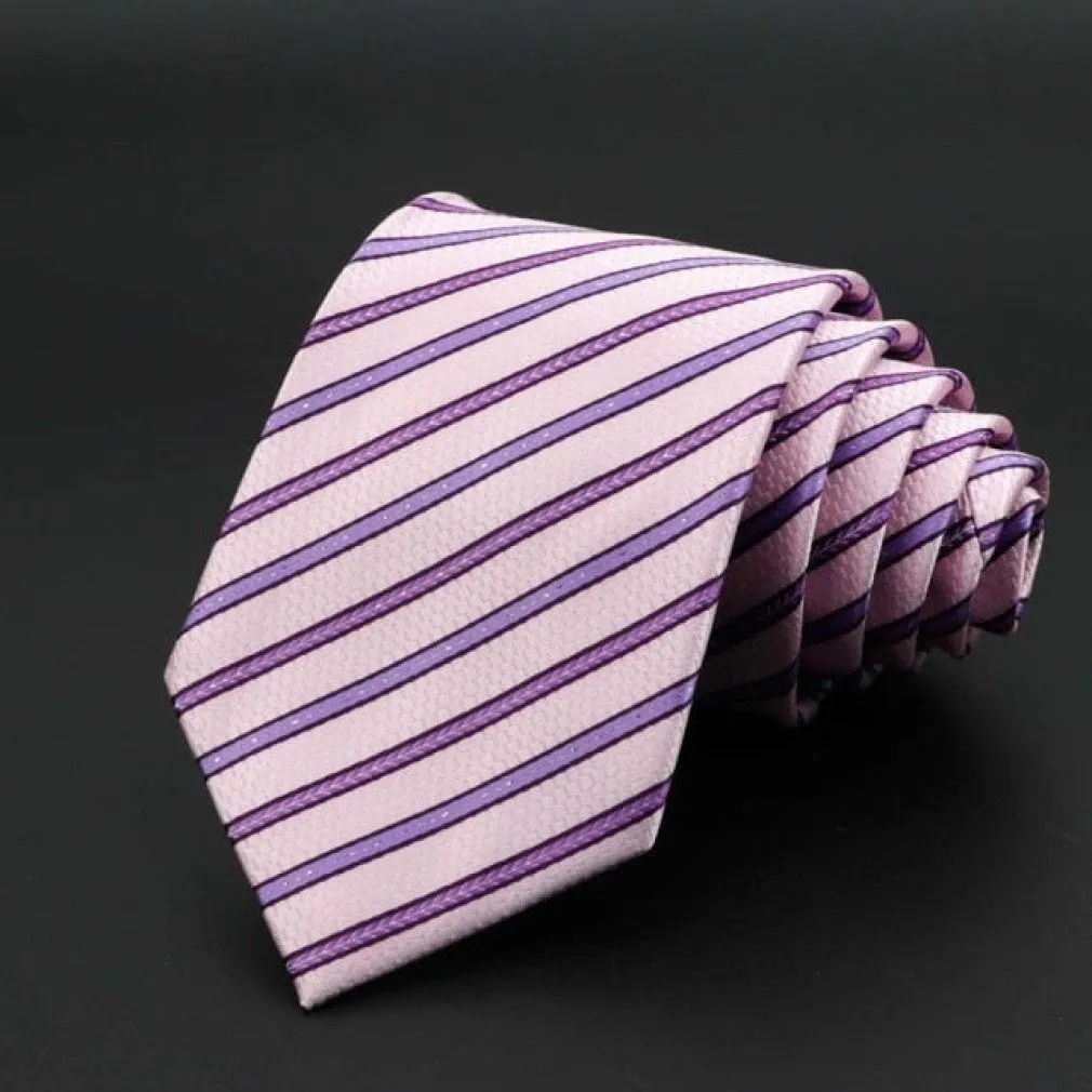 ContiNent 33 Men's Tie Classic Solid Color Stripe Flower Floral 8cm Jacquard Necktie Accessories Daily Wear Cravat Wedding Party Gift