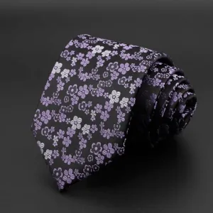 ContiNent 33 Men's Tie Classic Solid Color Stripe Flower Floral 8cm Jacquard Necktie Accessories Daily Wear Cravat Wedding Party Gift