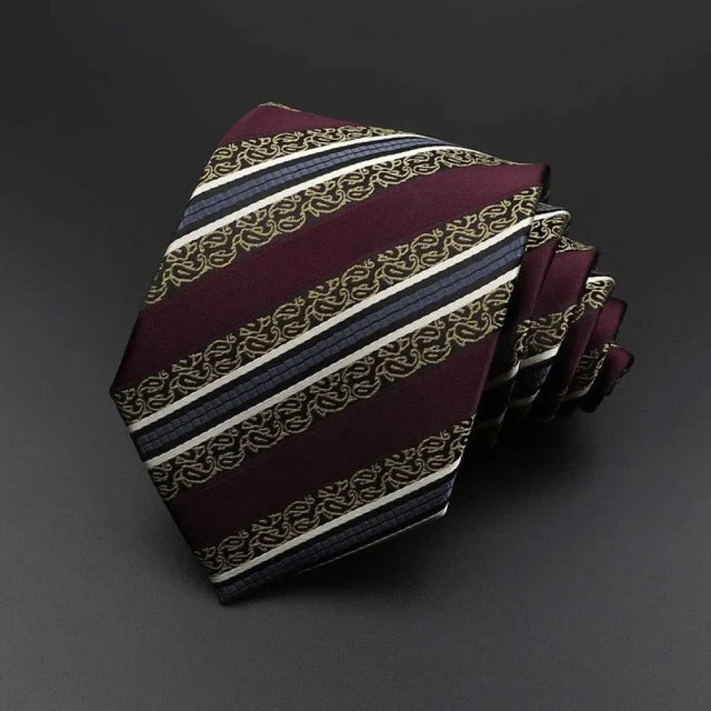 ContiNent 33 Men's Tie Classic Solid Color Stripe Flower Floral 8cm Jacquard Necktie Accessories Daily Wear Cravat Wedding Party Gift