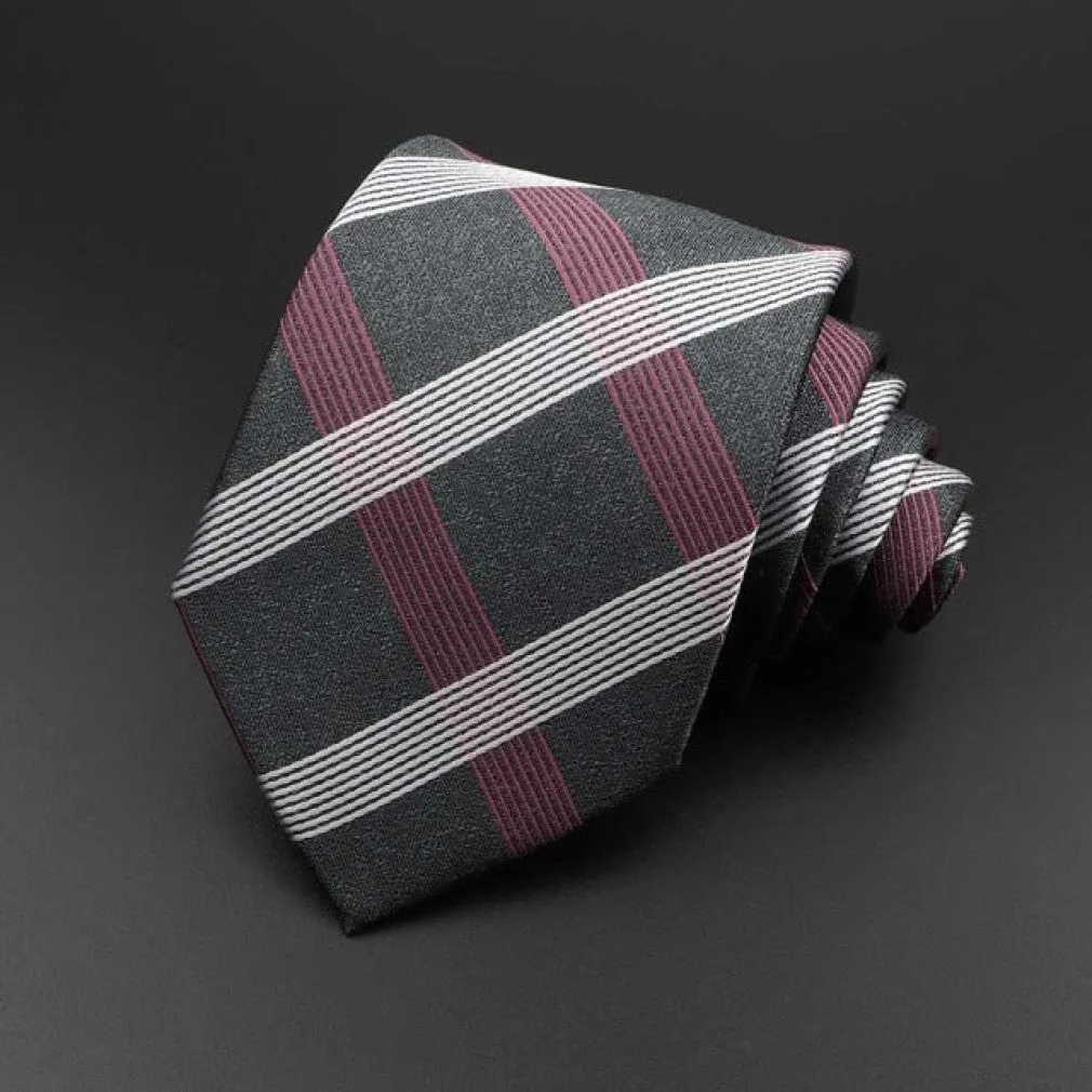 ContiNent 33 Men's Tie Classic Solid Color Stripe Flower Floral 8cm Jacquard Necktie Accessories Daily Wear Cravat Wedding Party Gift