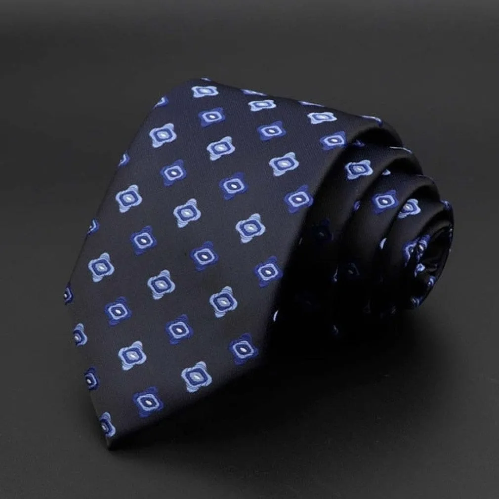 ContiNent 33 Men's Tie Classic Solid Color Stripe Flower Floral 8cm Jacquard Necktie Accessories Daily Wear Cravat Wedding Party Gift