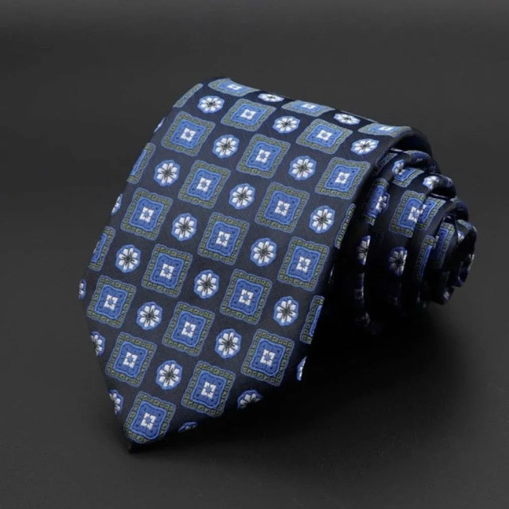 ContiNent 33 Men's Tie Classic Solid Color Stripe Flower Floral 8cm Jacquard Necktie Accessories Daily Wear Cravat Wedding Party Gift
