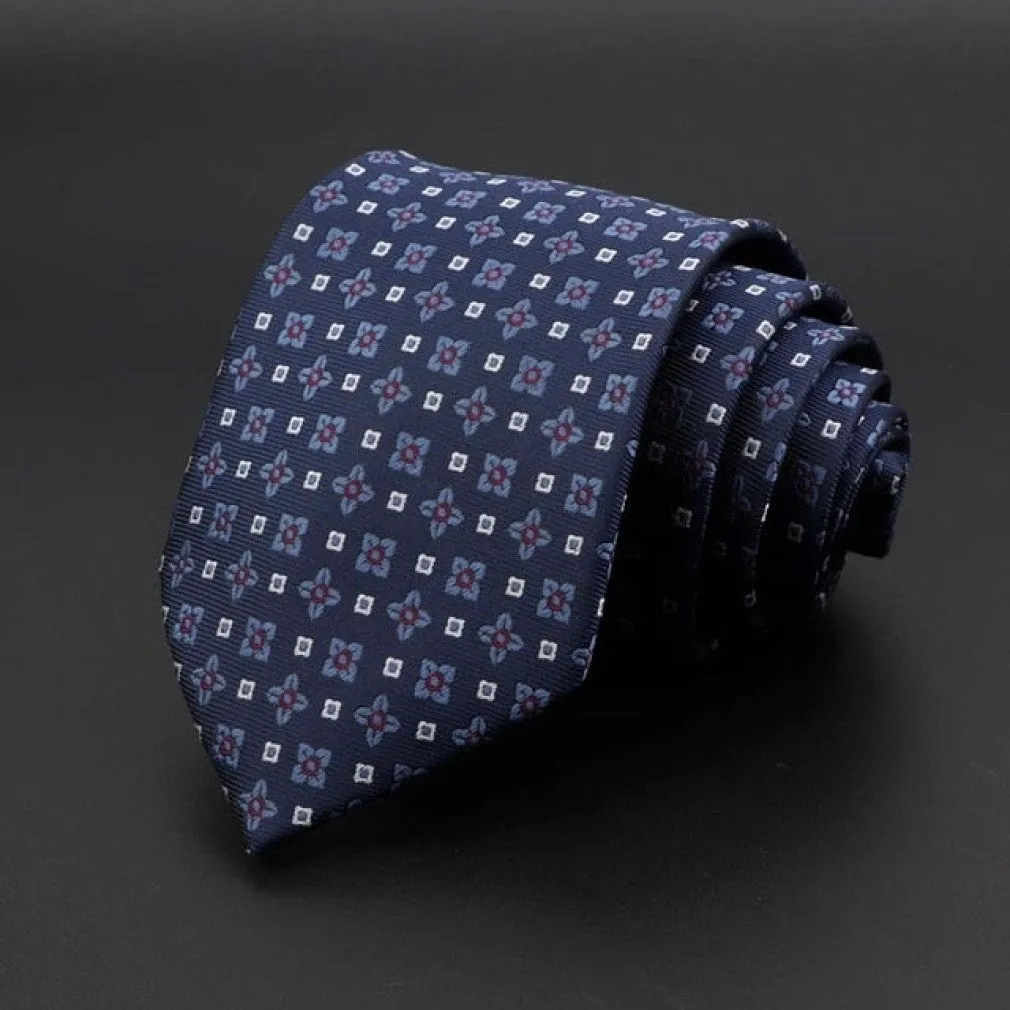 ContiNent 33 Men's Tie Classic Solid Color Stripe Flower Floral 8cm Jacquard Necktie Accessories Daily Wear Cravat Wedding Party Gift
