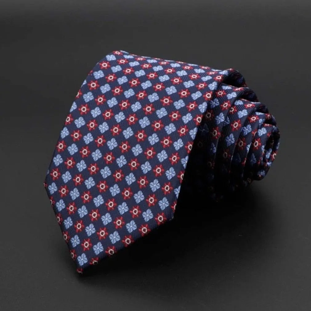 ContiNent 33 Men's Tie Classic Solid Color Stripe Flower Floral 8cm Jacquard Necktie Accessories Daily Wear Cravat Wedding Party Gift