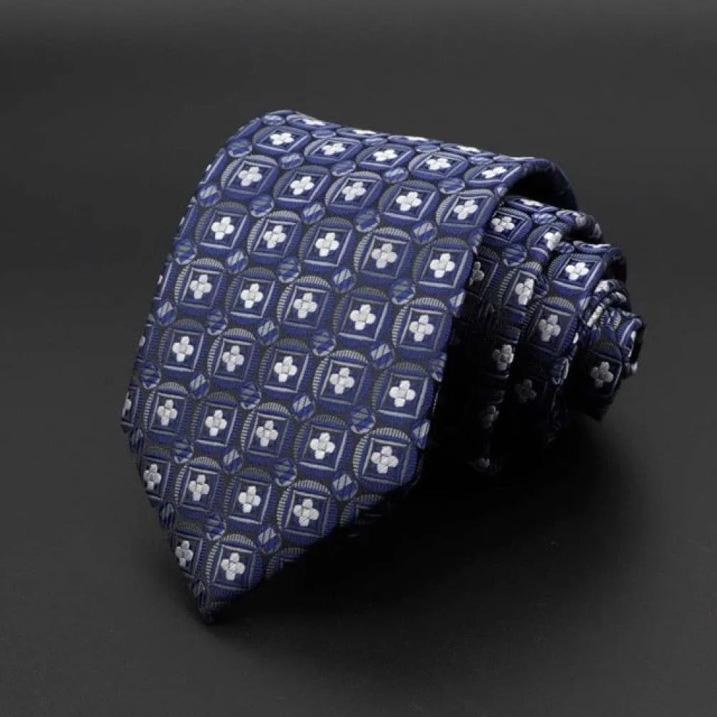 ContiNent 33 Men's Tie Classic Solid Color Stripe Flower Floral 8cm Jacquard Necktie Accessories Daily Wear Cravat Wedding Party Gift