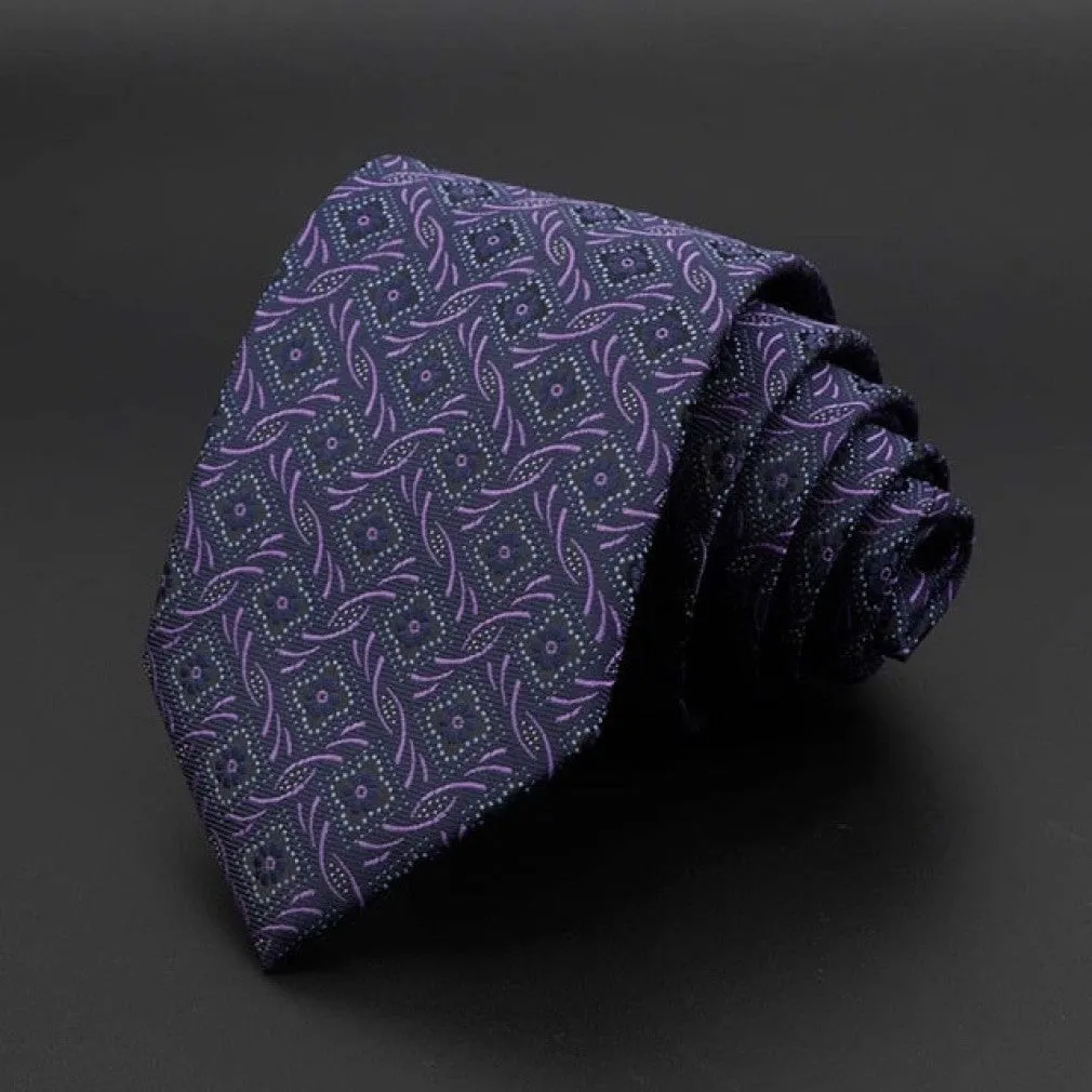 ContiNent 33 Men's Tie Classic Solid Color Stripe Flower Floral 8cm Jacquard Necktie Accessories Daily Wear Cravat Wedding Party Gift