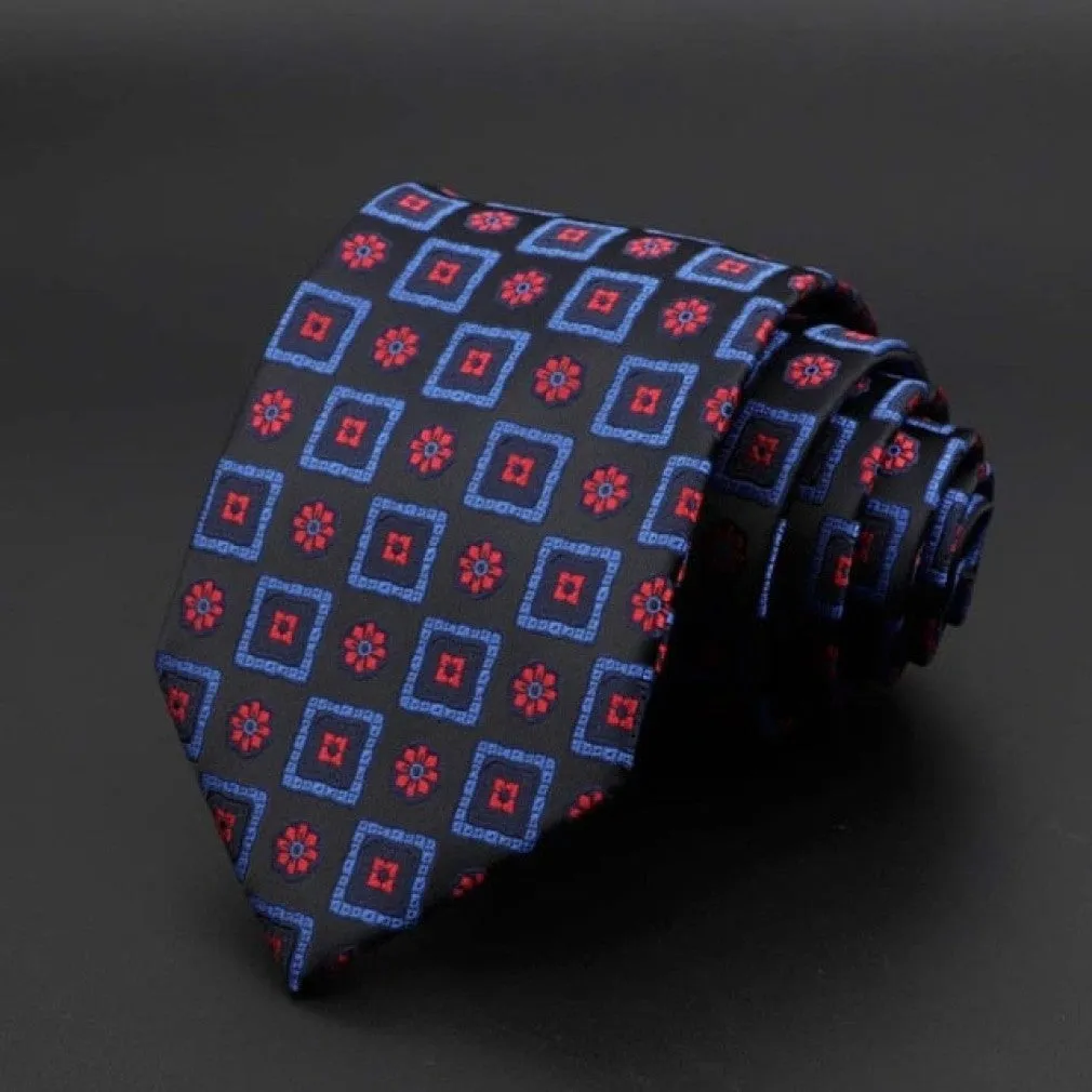 ContiNent 33 Men's Tie Classic Solid Color Stripe Flower Floral 8cm Jacquard Necktie Accessories Daily Wear Cravat Wedding Party Gift