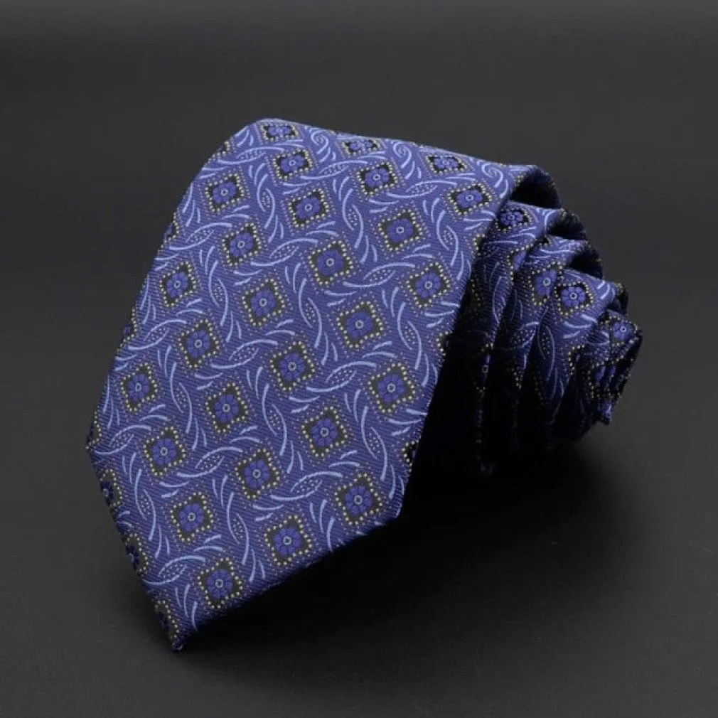 ContiNent 33 Men's Tie Classic Solid Color Stripe Flower Floral 8cm Jacquard Necktie Accessories Daily Wear Cravat Wedding Party Gift