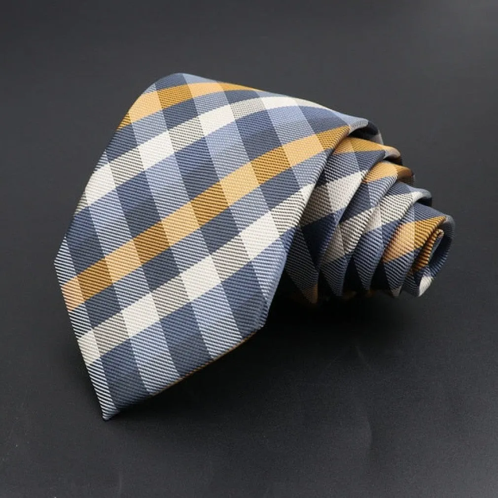 ContiNent 33 Men's Tie Classic Solid Color Stripe Flower Floral 8cm Jacquard Necktie Accessories Daily Wear Cravat Wedding Party Gift