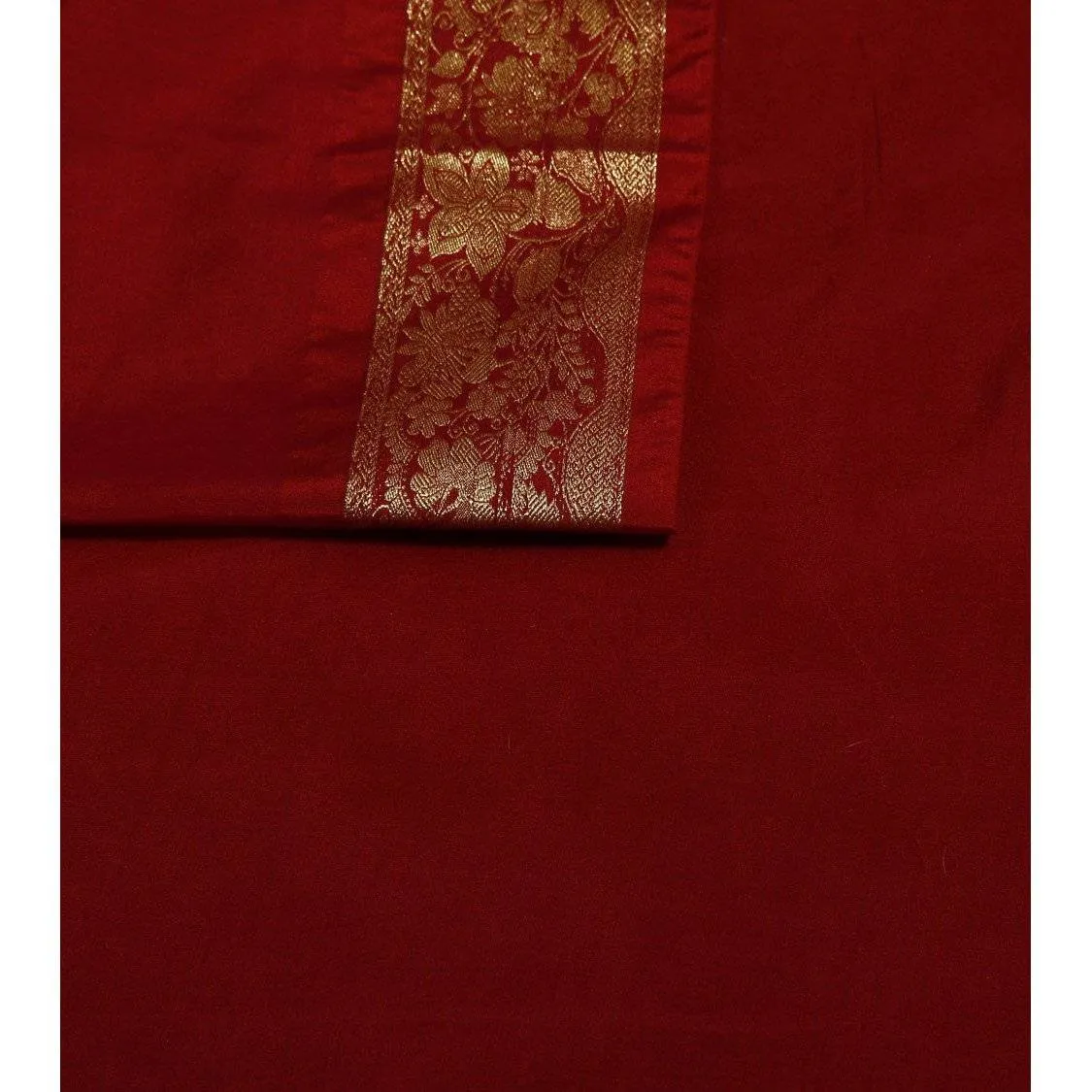 Copper Brown Cotton Silk Saree with Zari Work