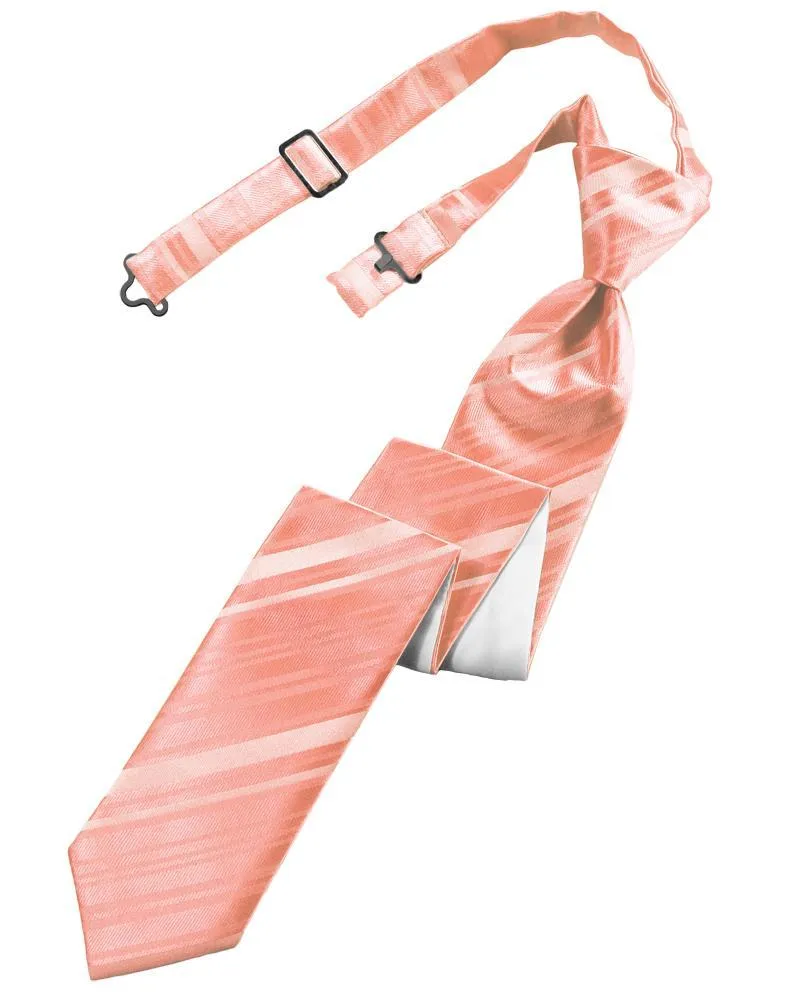 Coral Reef Striped Satin Skinny Necktie