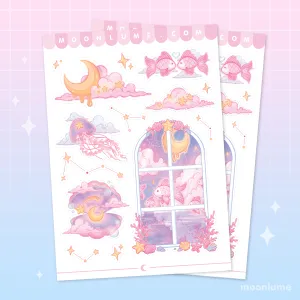 Cosmic Swim - matte vinyl sticker sheet