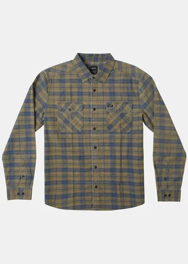 Cotton Plaid Long Sleeve in Wood