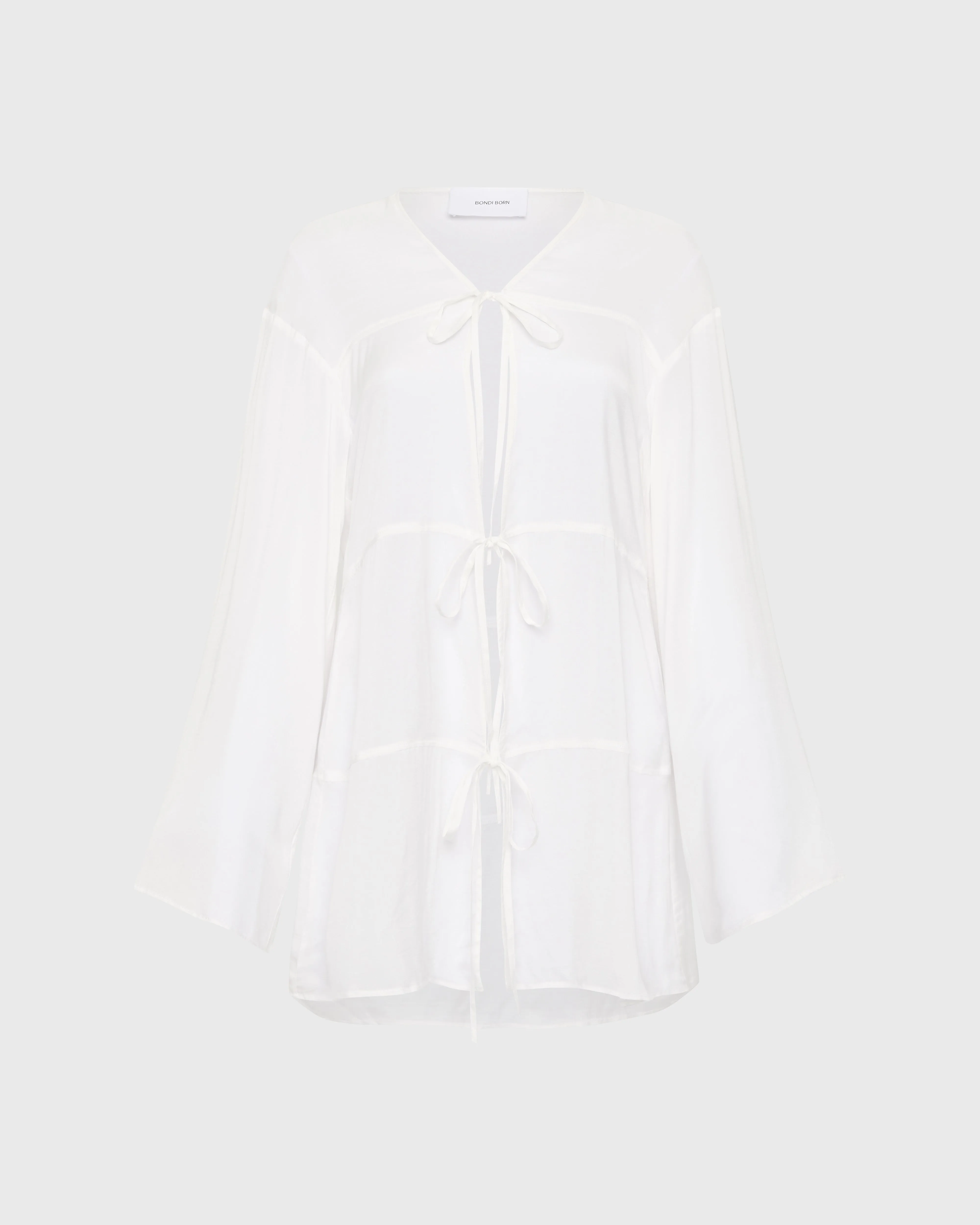 Cremona Tie Front Mini Coverup - White