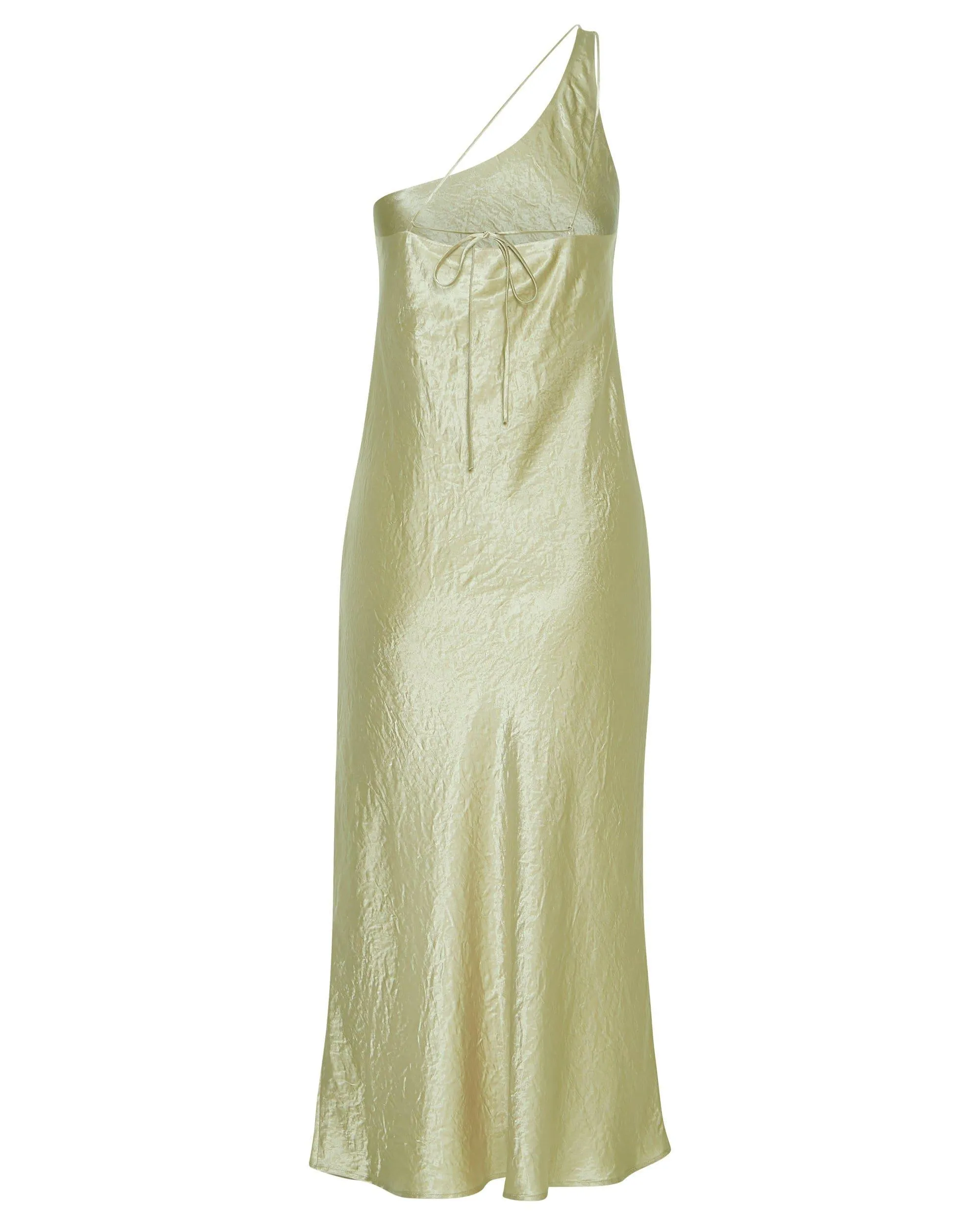 CRUSH BIAS ONE SHOULDER MIDI | APPLE