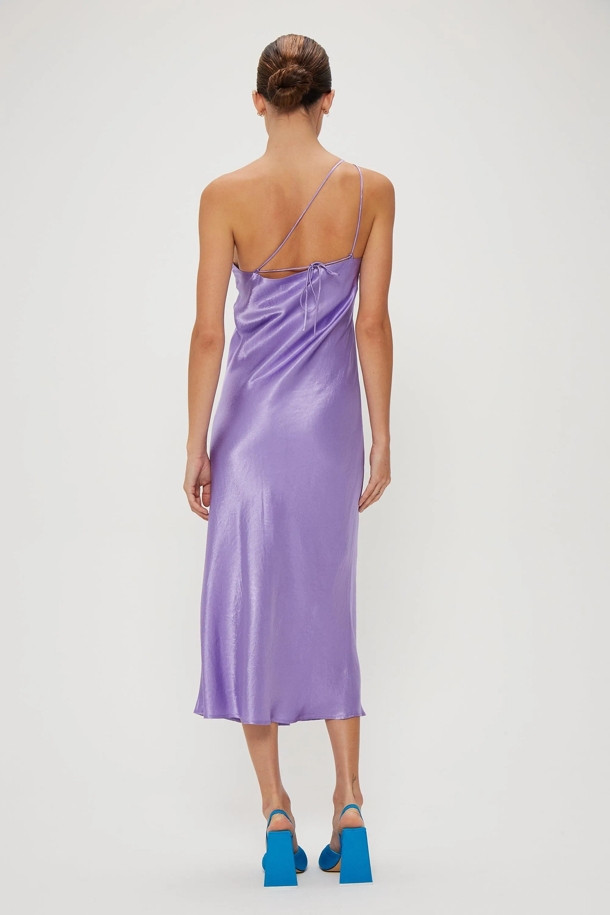 CRUSH BIAS ONE SHOULDER MIDI | VIOLET
