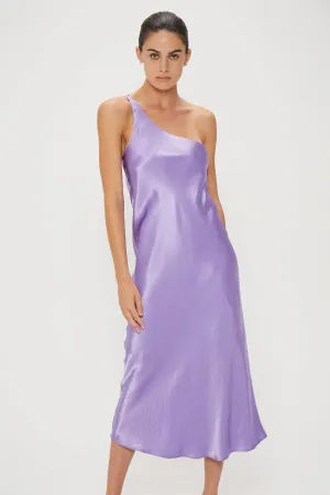 CRUSH BIAS ONE SHOULDER MIDI | VIOLET