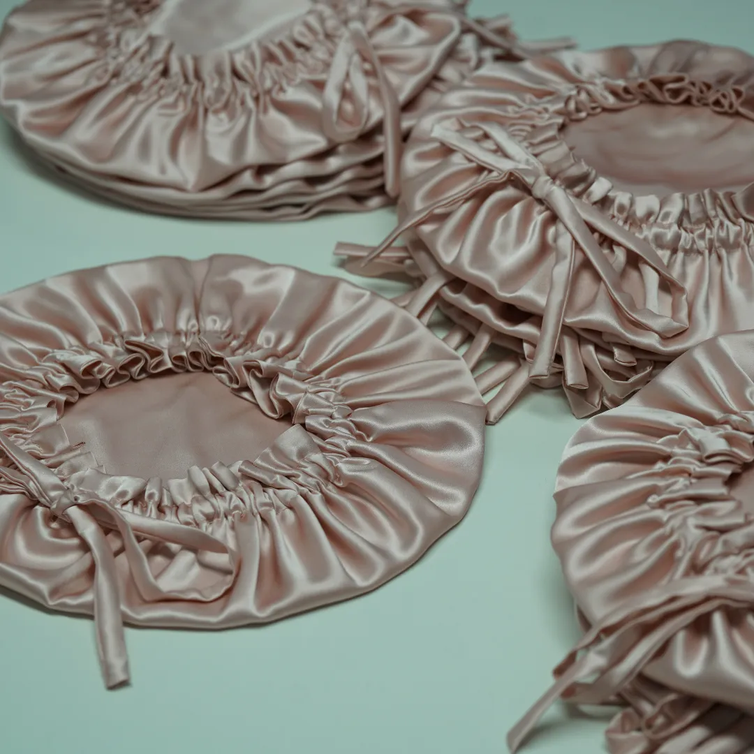 Custom Wholesale Silk Bonnet with Tie - Adjustale & Double Side