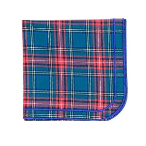 Darcy Napkin / Plaid with Blue Embroidery (Set of 4)