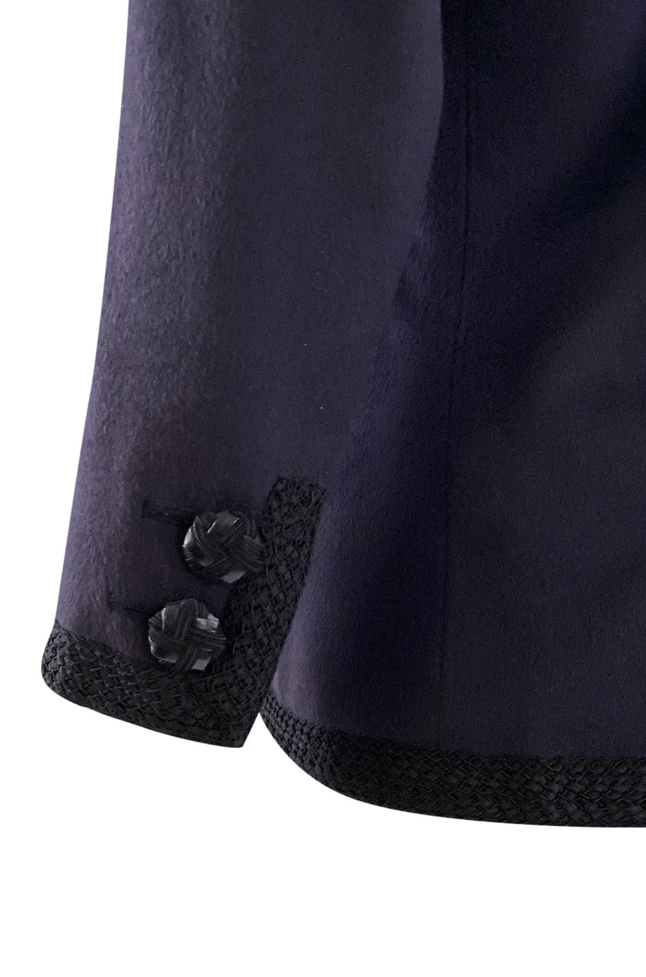 Documented Fall 1990 Yves Saint Laurent Cashmere Jacket w Leather Braid Closures