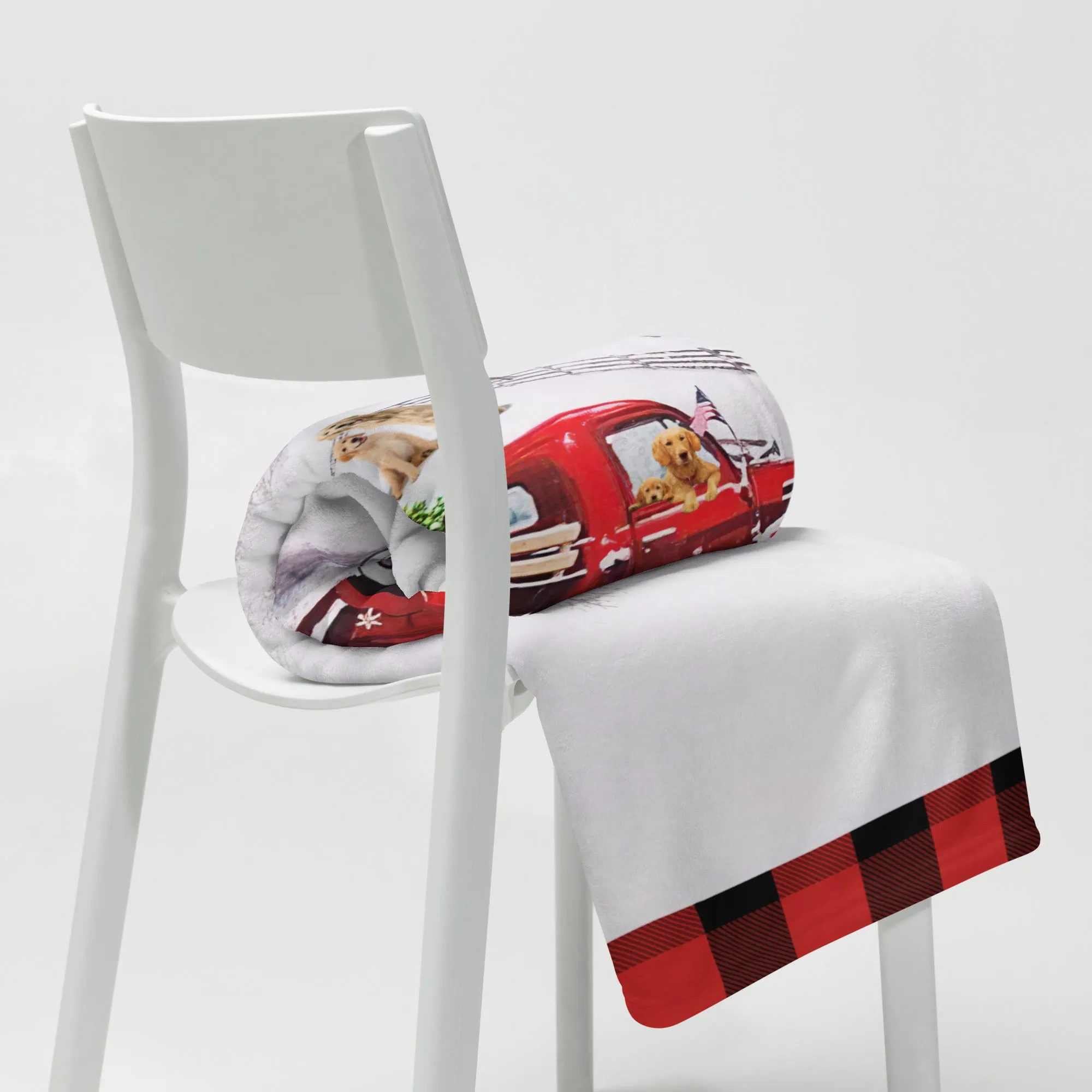 Dog Lovers Old Fashioned Christmas Throw Blanket