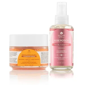 Double Cleansing Duo: Papaya Make-up Melt Cleansing Balm & Rose Aloe Vera Facial Cleanser