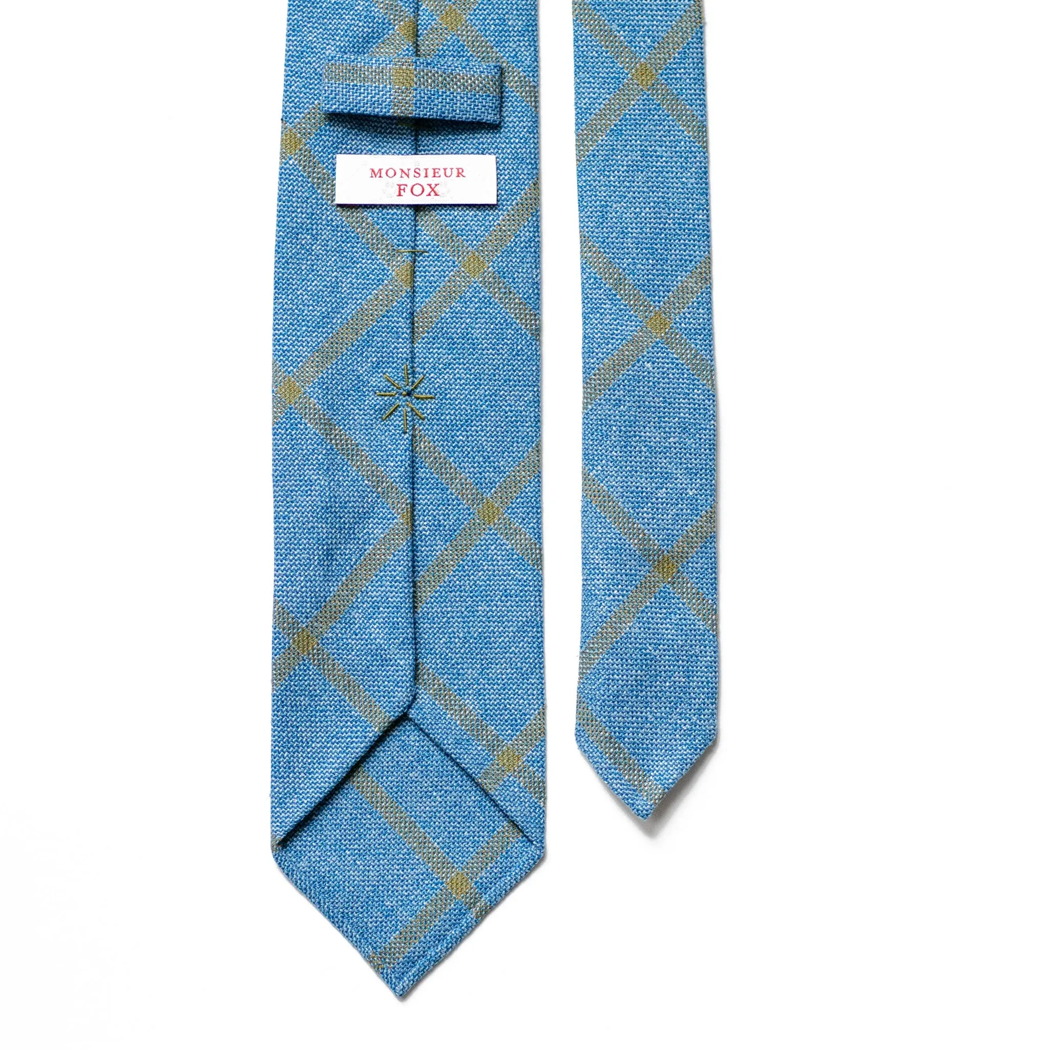 Draper's Windowpane Tie - Blue and Light Grey