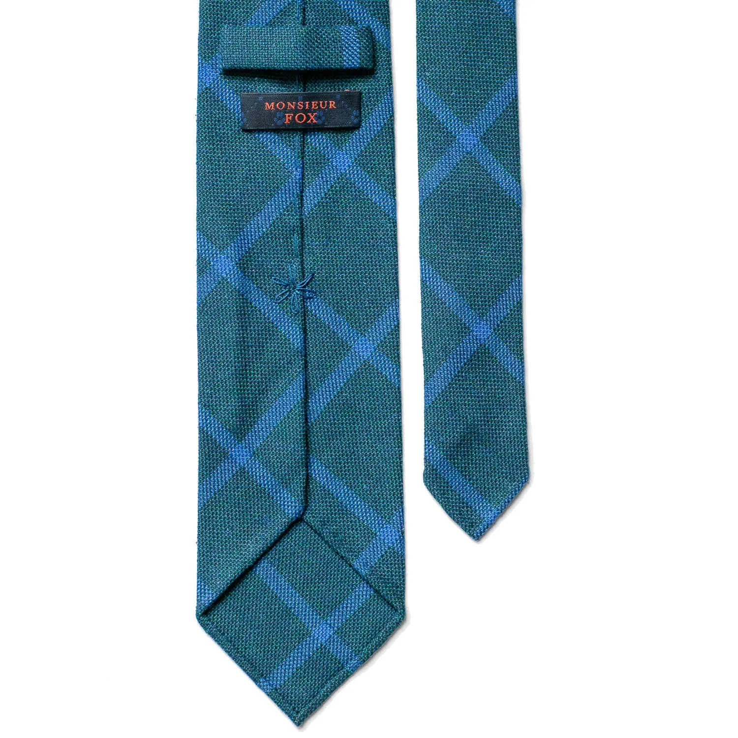 Draper's Windowpane Tie - Blue and Teal