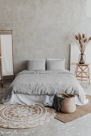 Duvet Cover and Pillowcases Set - Light Gray