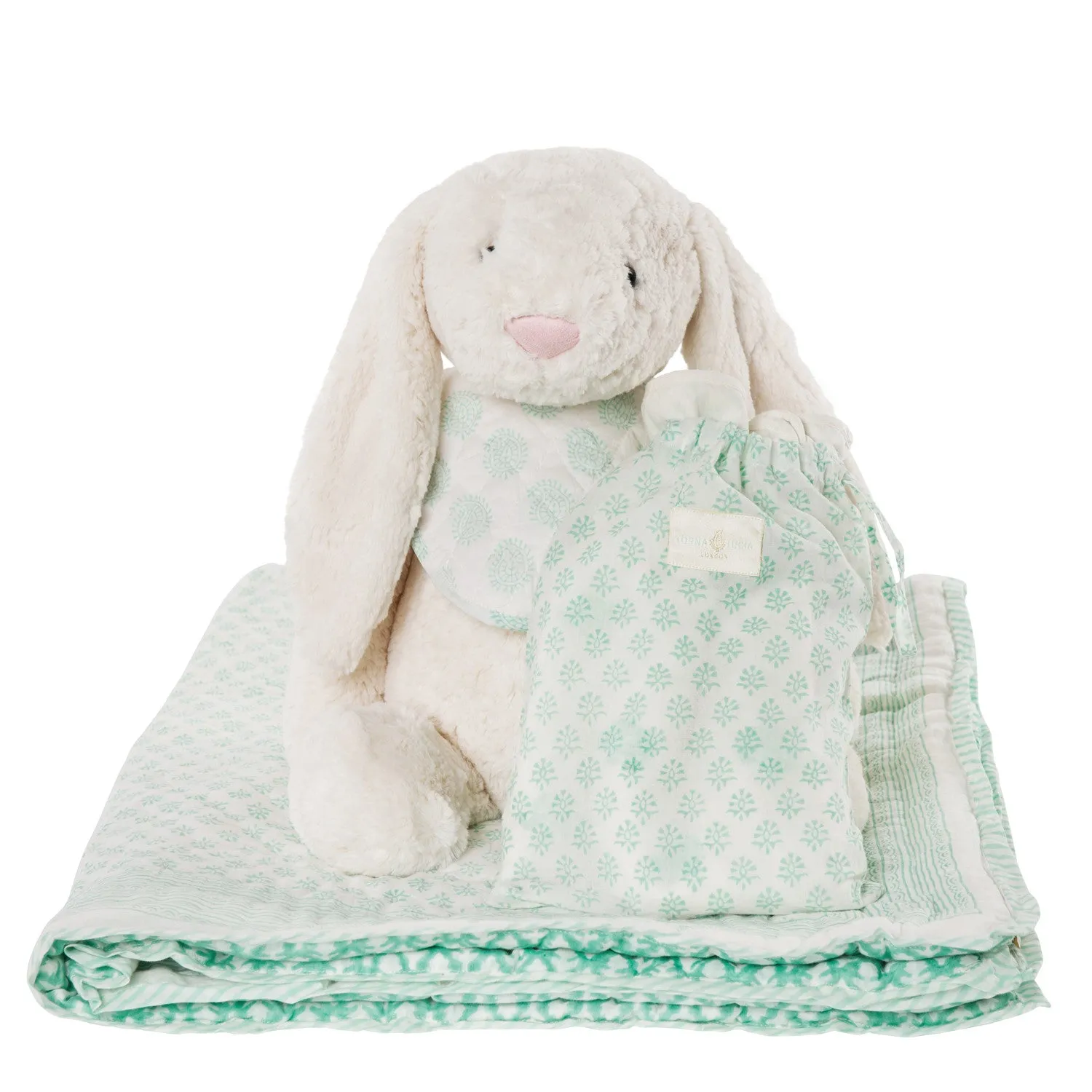 Elephant & Small Paisley Reversible Swaddle Blanket