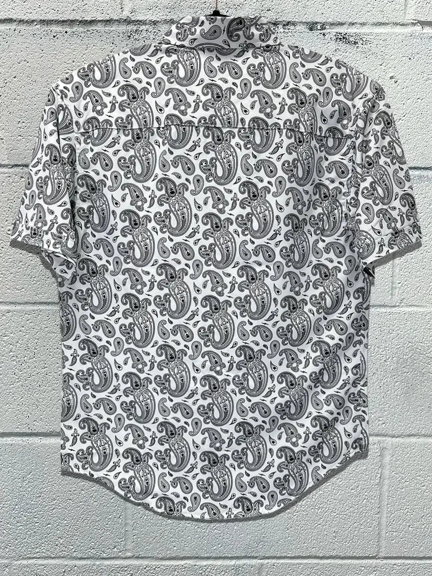 ESSENTIAL PAISLEY WHITE BUTTON UP