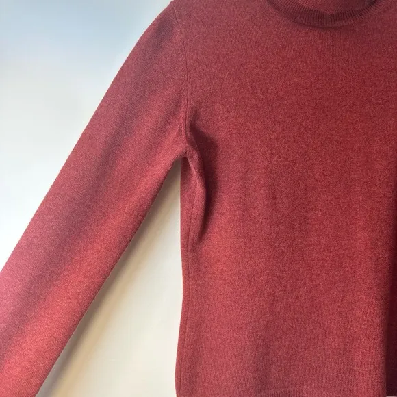 EUC TSE Cashmere Turtleneck Sweater Rust Melange Tweed Sz S Womens Like New